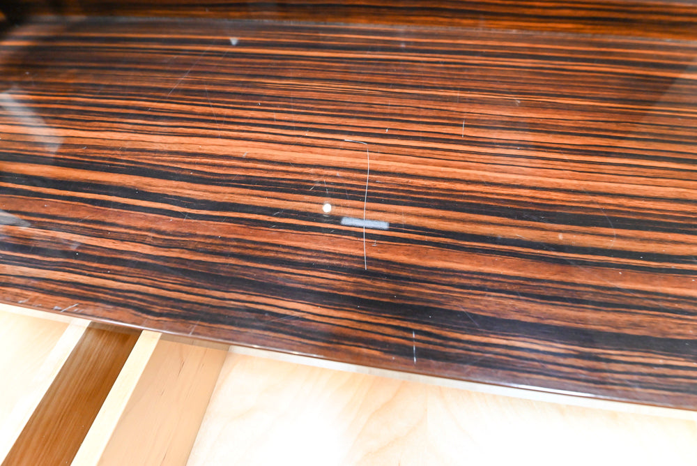 Downsview Modern Dark Brown Glossy Wardrobe Closet with Marble Peninsula Top