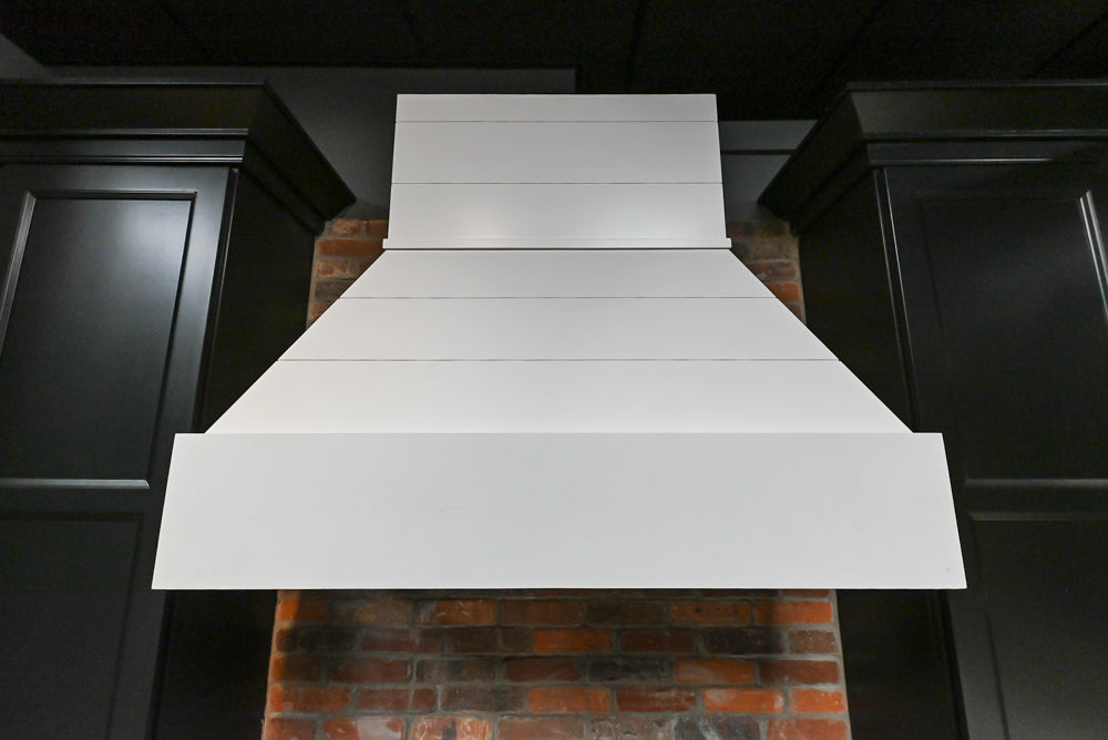 Showplace Black and White Industrial Kitchen with Island and Bonus Bench Area