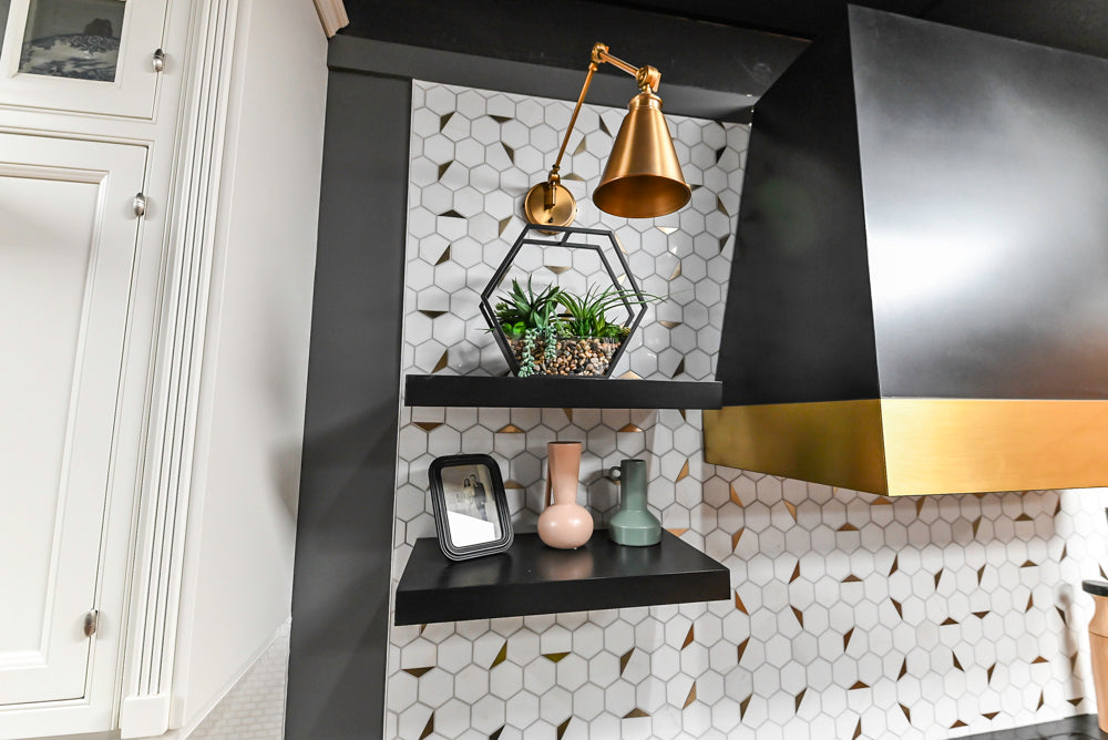 Showplace Walnut Mid-Century Modern Kitchen with Stone Countertops