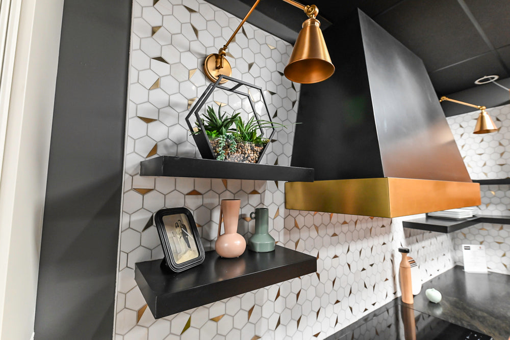 Showplace Walnut Mid-Century Modern Kitchen with Stone Countertops