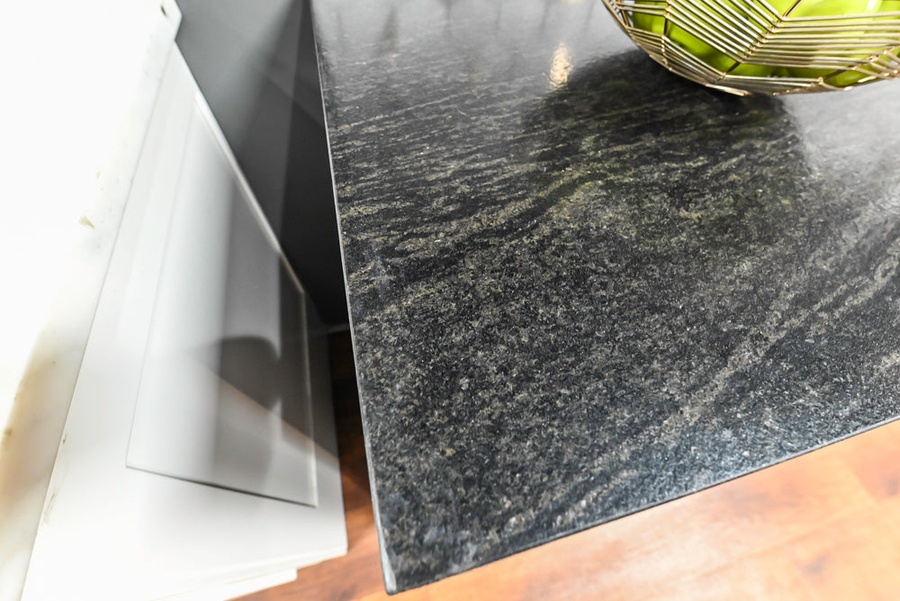 Showplace Walnut Mid-Century Modern Kitchen with Stone Countertops