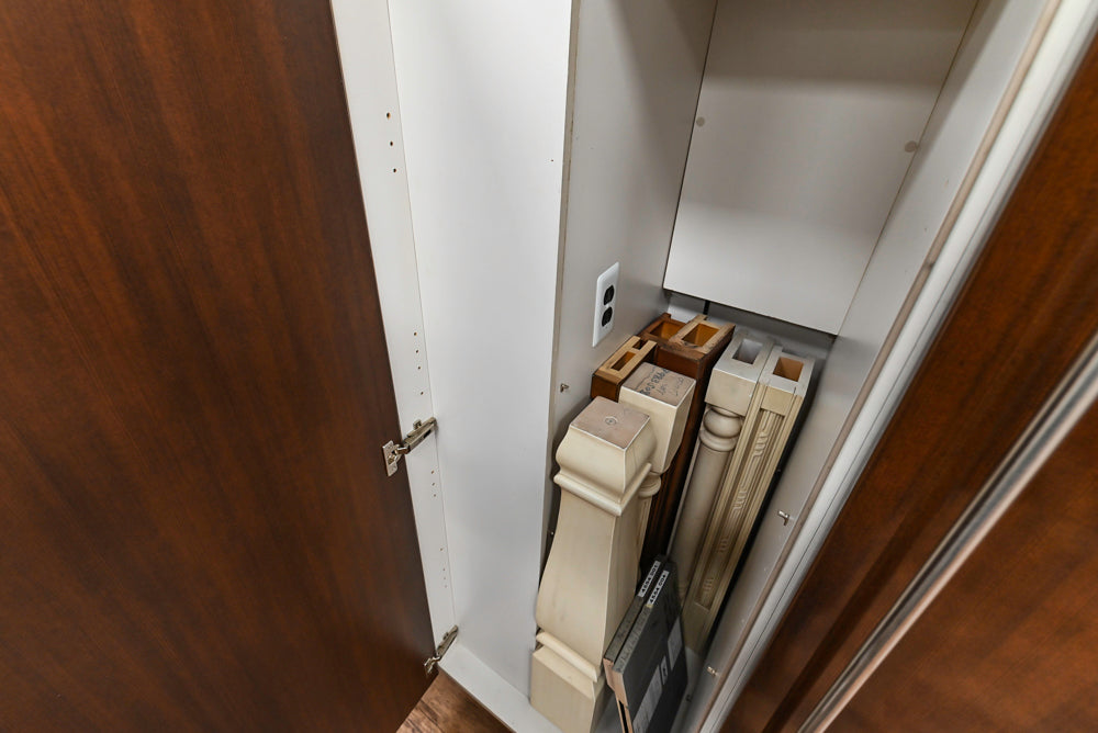 Downsview Glossy Brown Modern Kitchen with Island, Quartz Countertops and Wolf Appliances