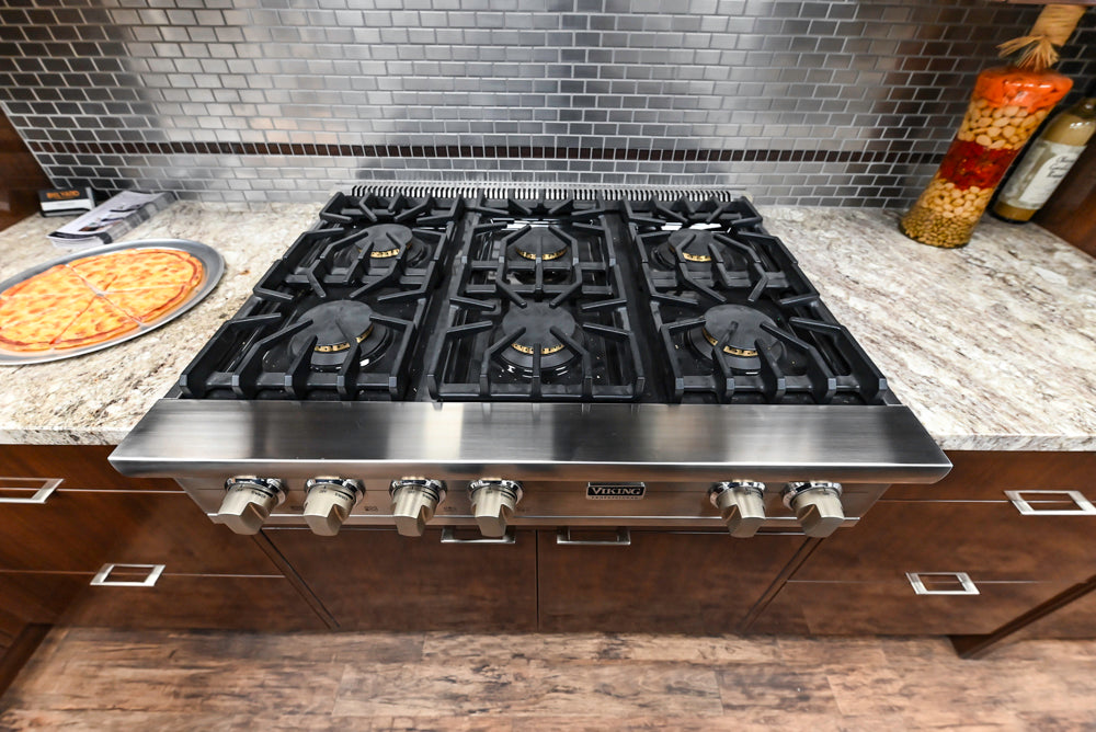 Downsview Glossy Brown Modern Kitchen with Island, Quartz Countertops and Wolf Appliances