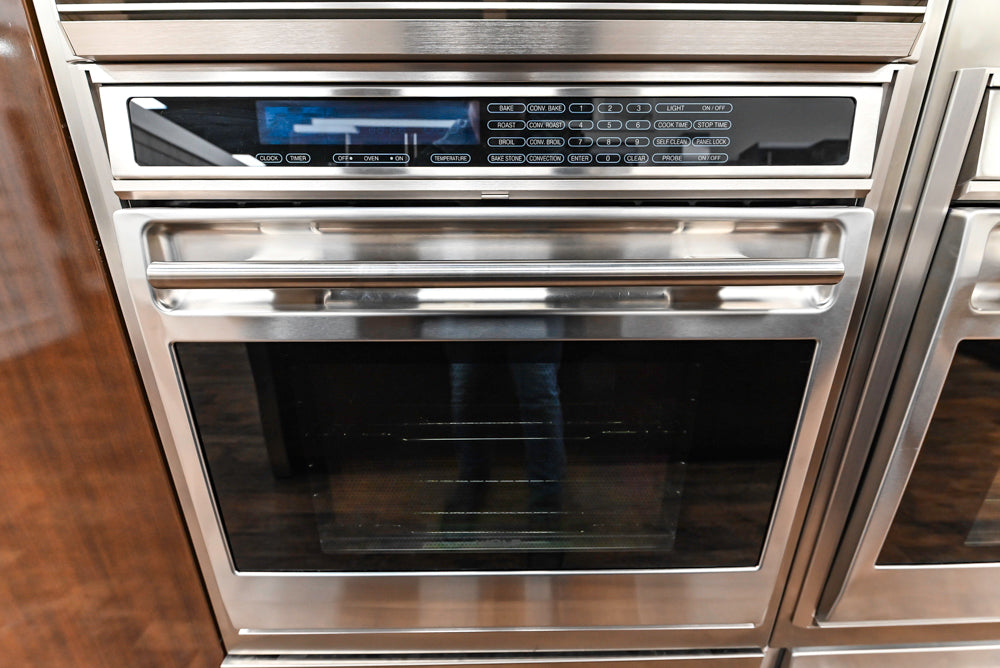 Downsview Glossy Brown Modern Kitchen with Island, Quartz Countertops and Wolf Appliances