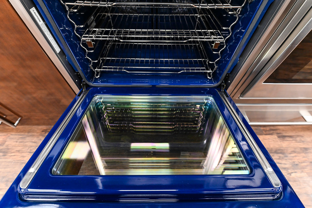 Downsview Glossy Brown Modern Kitchen with Island, Quartz Countertops and Wolf Appliances