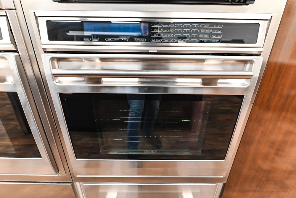 Downsview Glossy Brown Modern Kitchen with Island, Quartz Countertops and Wolf Appliances