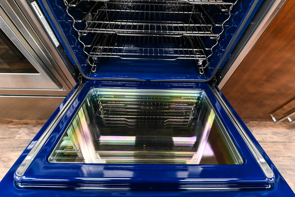 Downsview Glossy Brown Modern Kitchen with Island, Quartz Countertops and Wolf Appliances