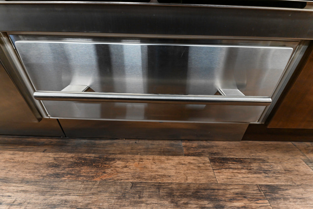 Downsview Glossy Brown Modern Kitchen with Island, Quartz Countertops and Wolf Appliances