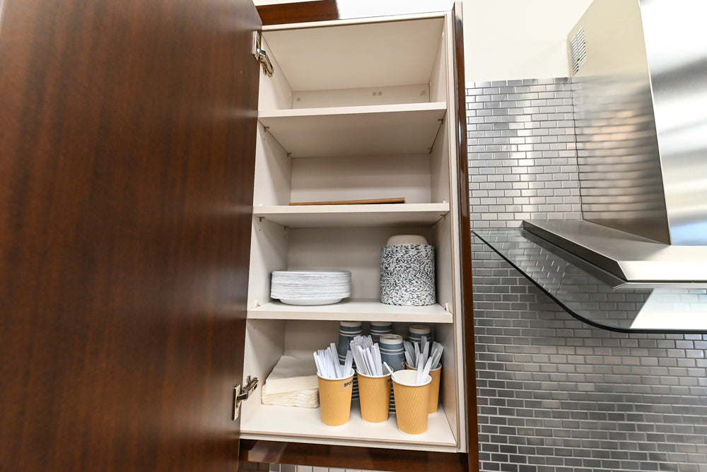 Downsview Glossy Brown Modern Kitchen with Island, Quartz Countertops and Wolf Appliances