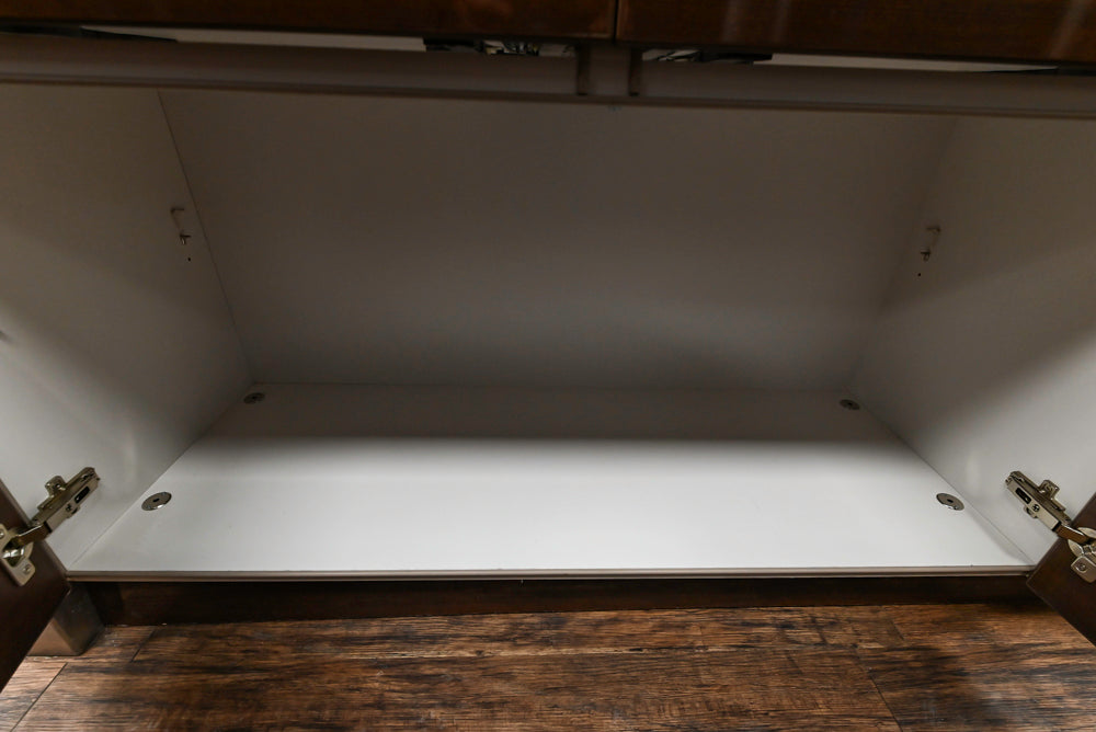 Downsview Glossy Brown Modern Kitchen with Island, Quartz Countertops and Wolf Appliances