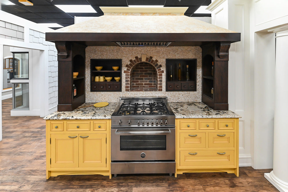 Downsview Tradtional Yellow Kitchenette with Granite Countertops and Bertazzoni Range