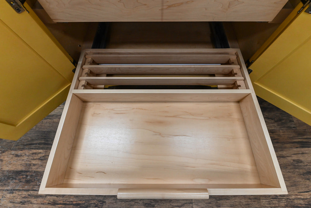 Downsview Traditional Yellow Kitchenette with Granite Countertops **EXCLUDED Bertazzoni Range