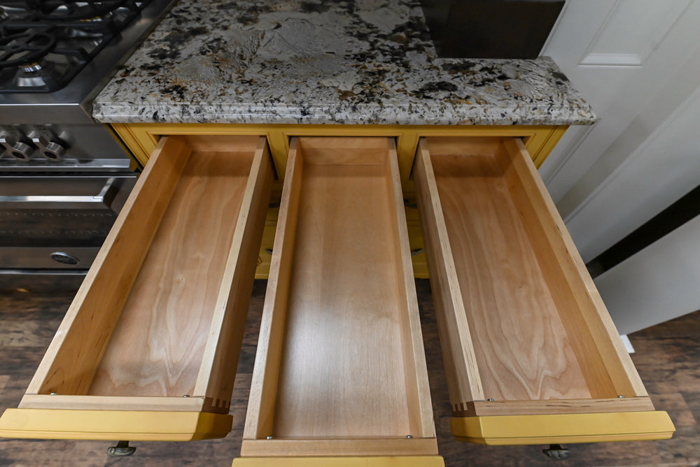 Downsview Traditional Yellow Kitchenette with Granite Countertops **EXCLUDED Bertazzoni Range