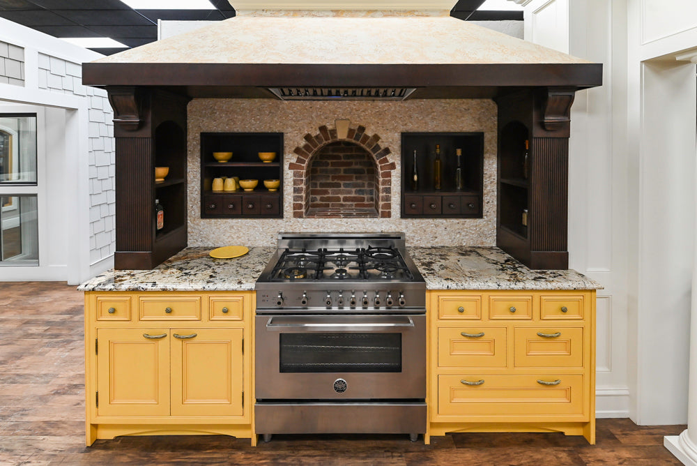 Downsview Tradtional Yellow Kitchenette with Granite Countertops and Bertazzoni Range