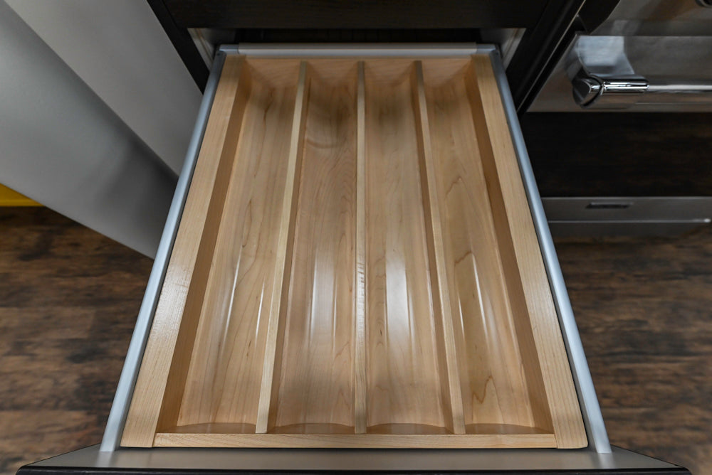 Downsview Modern Dark Brown Cooking Corner with Granite Countertops and Viking Range