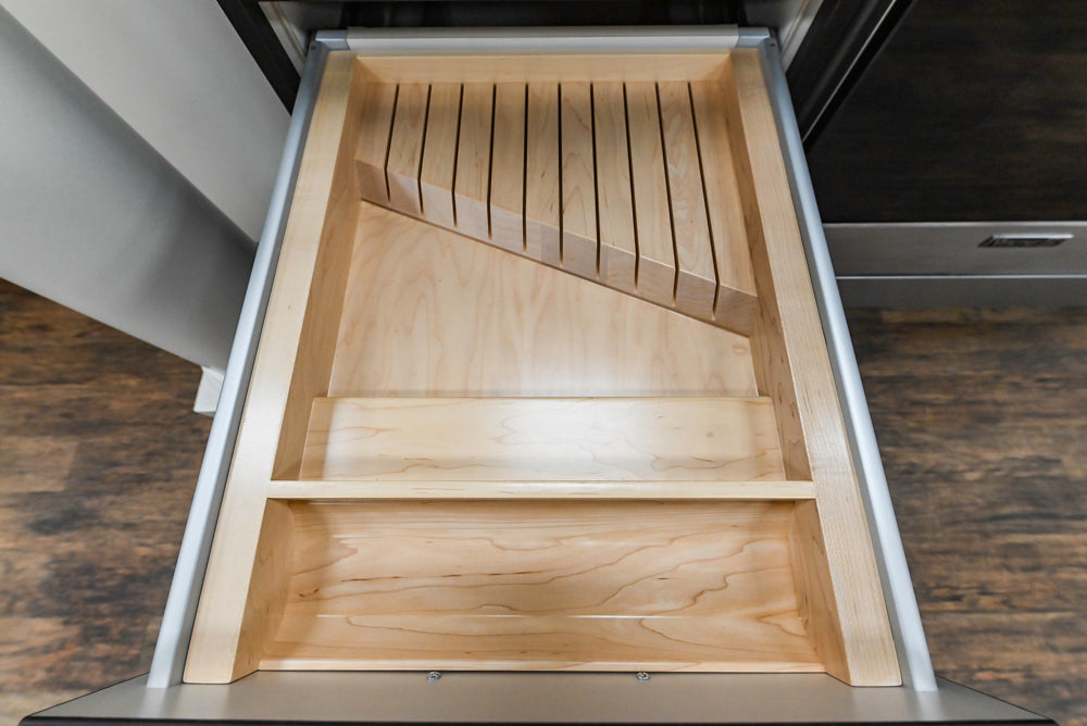 Downsview Modern Dark Brown Cooking Corner with Granite Countertops and Viking Range