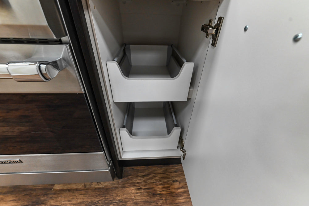 Downsview Modern Dark Brown Cooking Corner with Granite Countertops and Viking Range