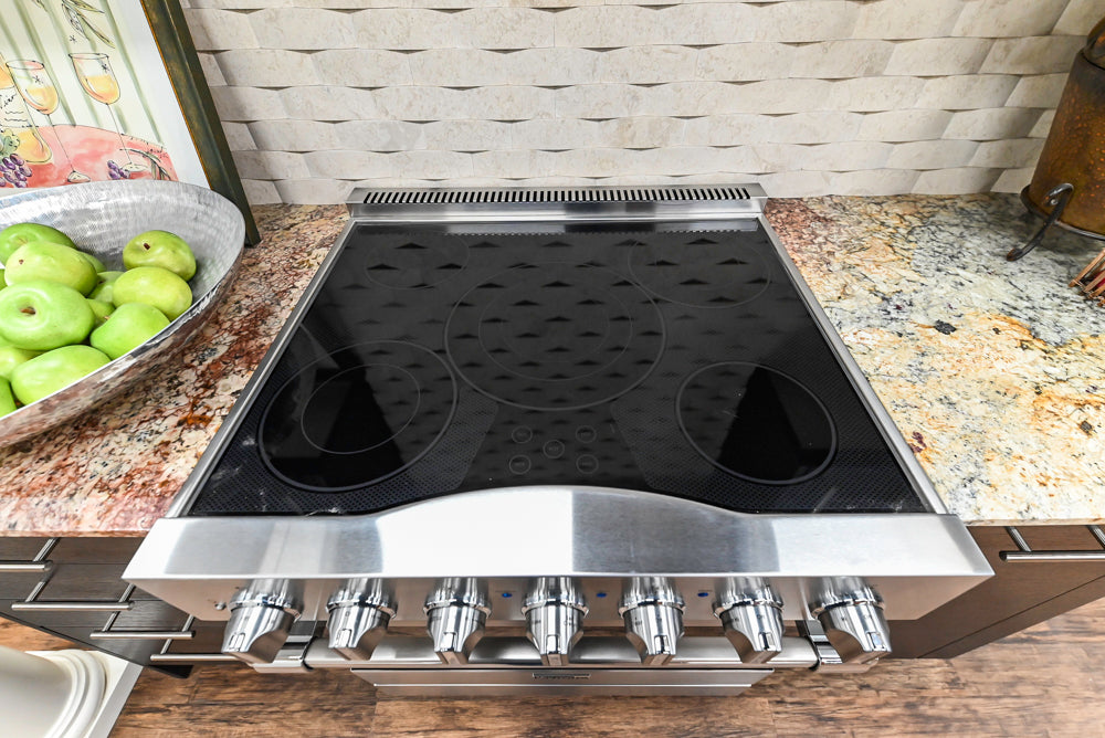 Downsview Modern Dark Brown Cooking Corner with Granite Countertops and Viking Range