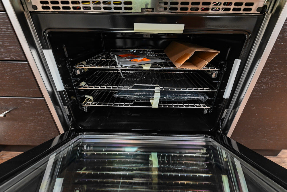 Downsview Modern Dark Brown Cooking Corner with Granite Countertops and Viking Range