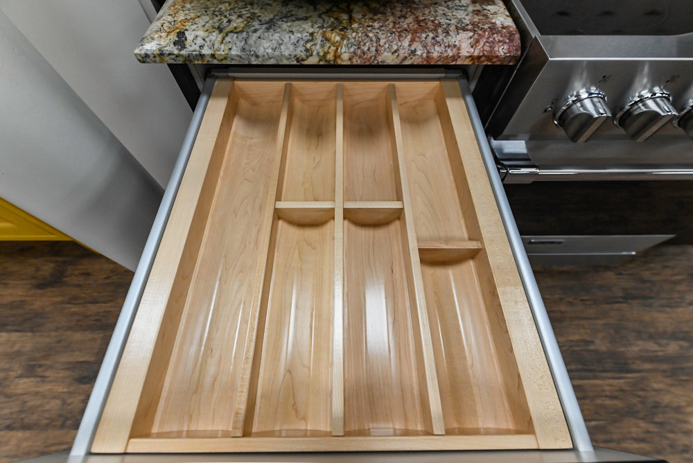 Downsview Modern Dark Brown Cooking Corner with Granite Countertops and Viking Range