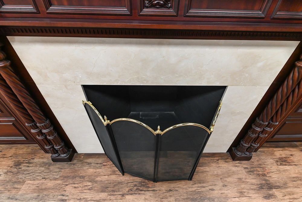 Downsview Traditional Classic Brown Library Display with Fireplace