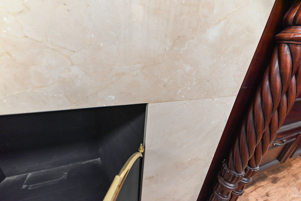 Downsview Traditional Classic Brown Library Display with Fireplace