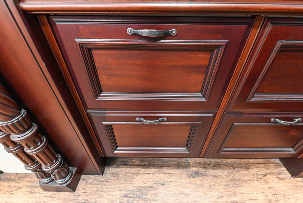 Downsview Traditional Classic Brown Library Display with Fireplace