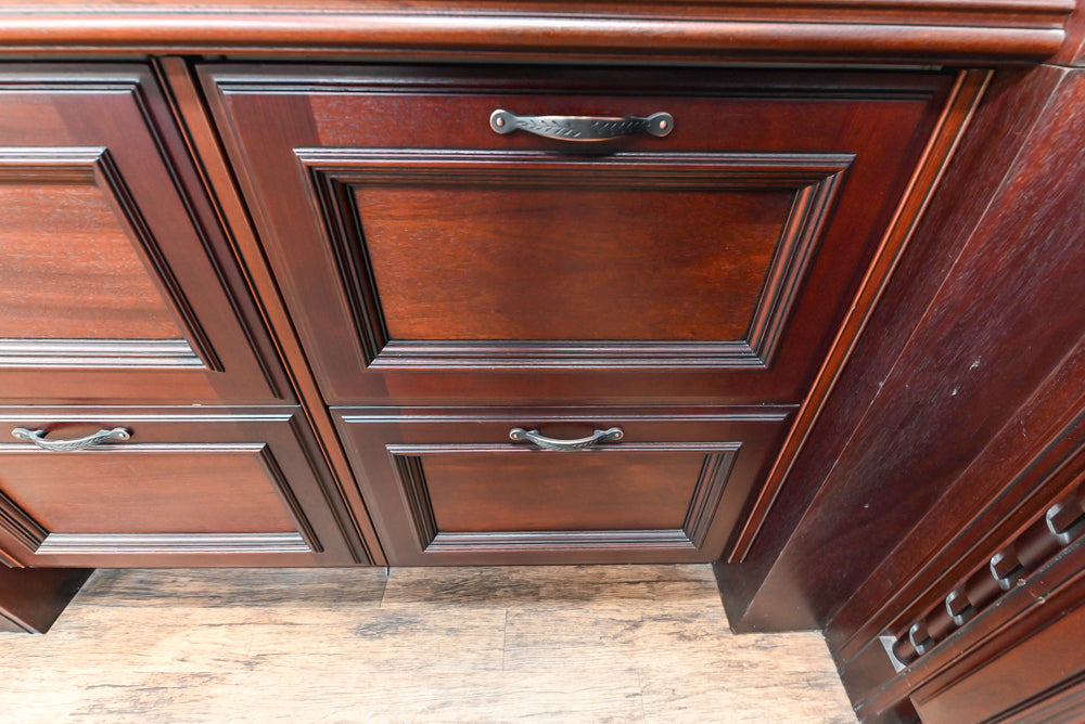 Downsview Traditional Classic Brown Library Display with Fireplace