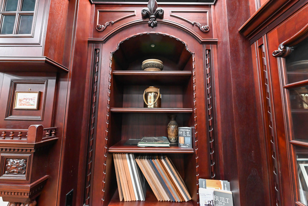 Downsview Traditional Classic Brown Library Display with Fireplace