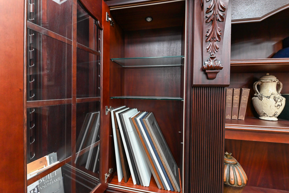 Downsview Traditional Classic Brown Library Display with Fireplace