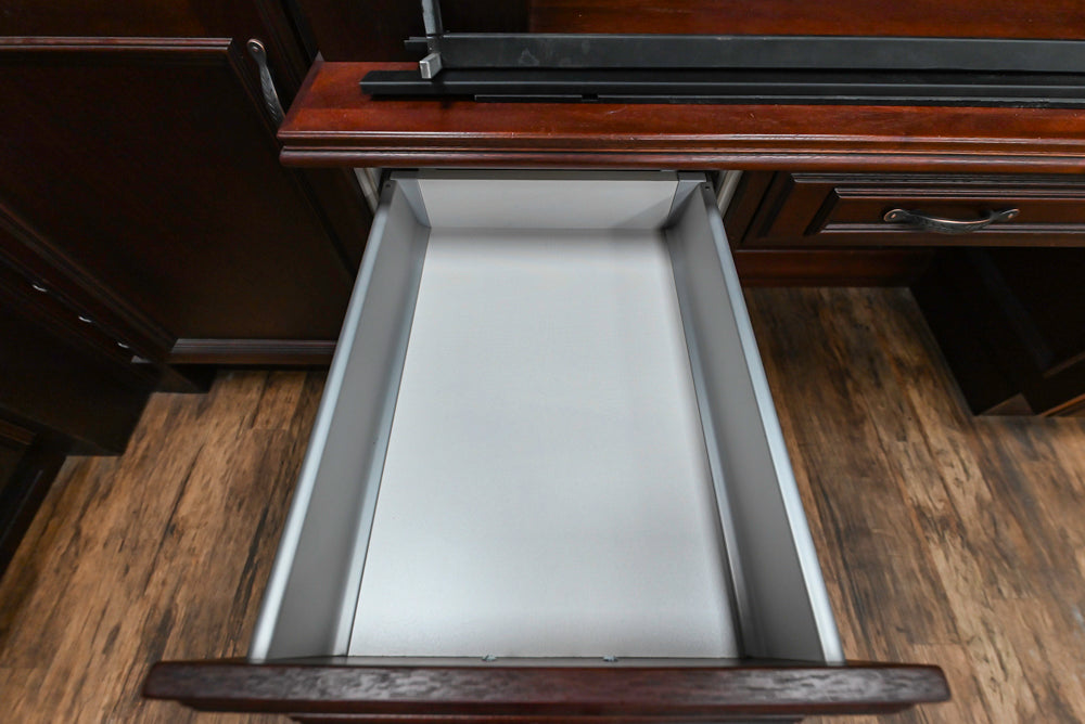 Downsview Traditional Classic Brown Library Display with Fireplace