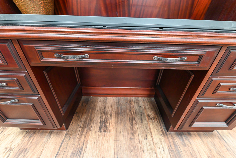 Downsview Traditional Classic Brown Library Display with Fireplace