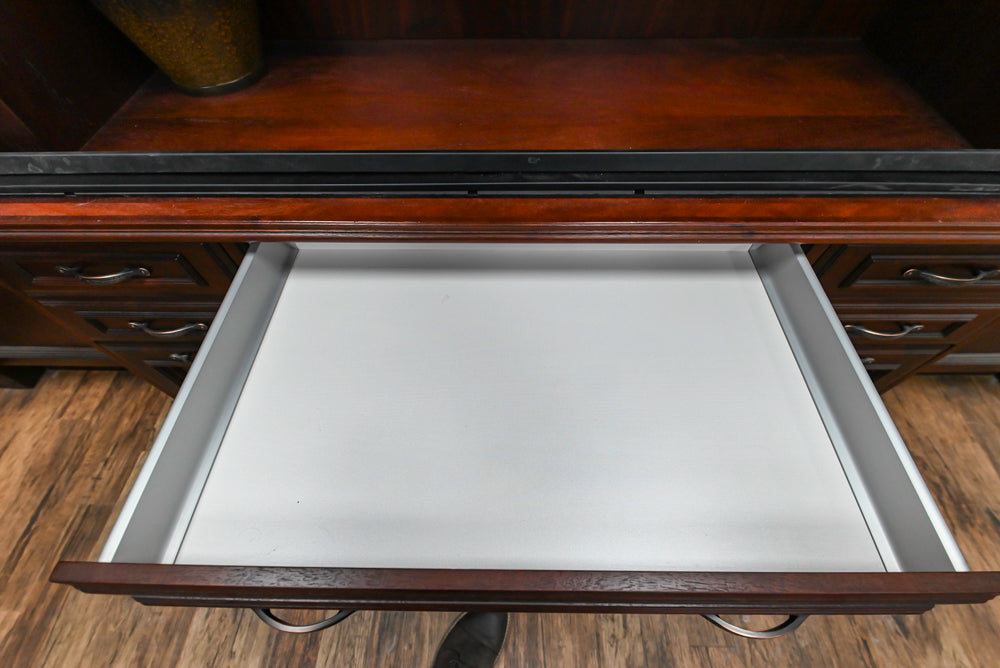 Downsview Traditional Classic Brown Library Display with Fireplace