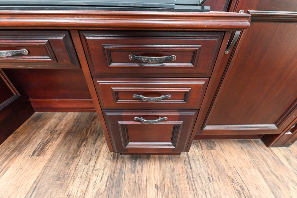 Downsview Traditional Classic Brown Library Display with Fireplace