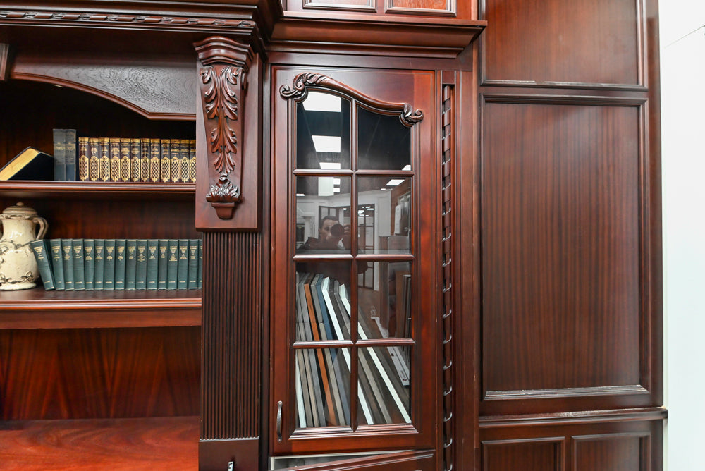Downsview Traditional Classic Brown Library Display with Fireplace
