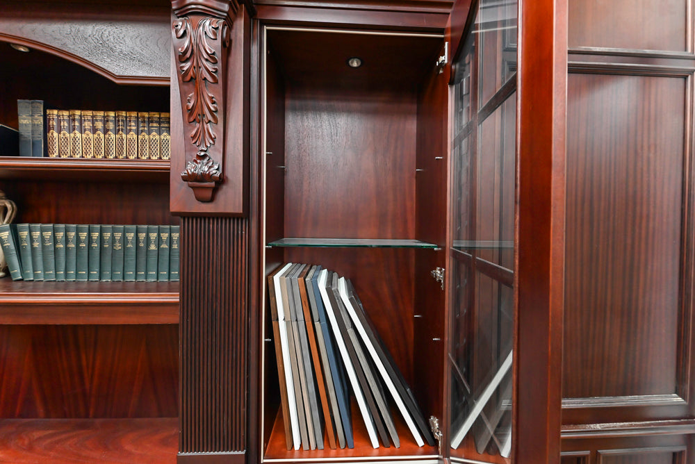 Downsview Traditional Classic Brown Library Display with Fireplace