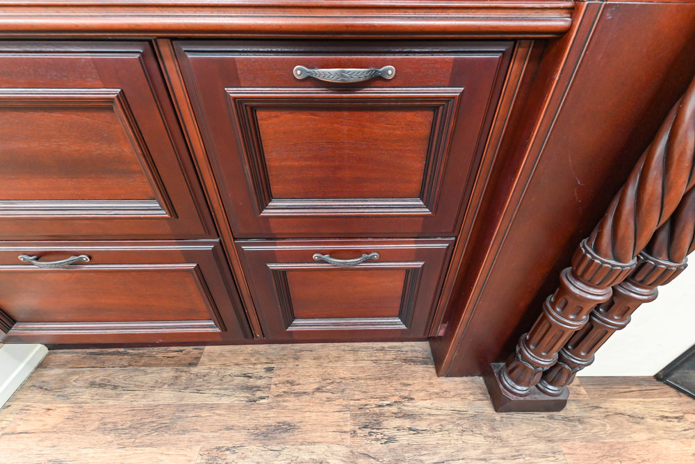 Downsview Traditional Classic Brown Library Display with Fireplace