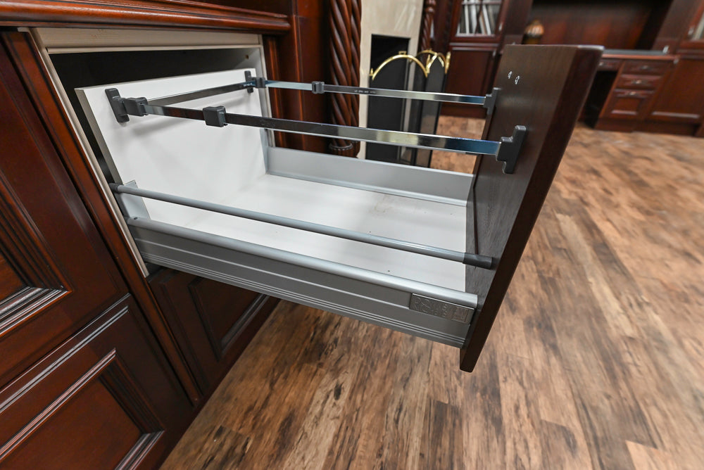 Downsview Traditional Classic Brown Library Display with Fireplace