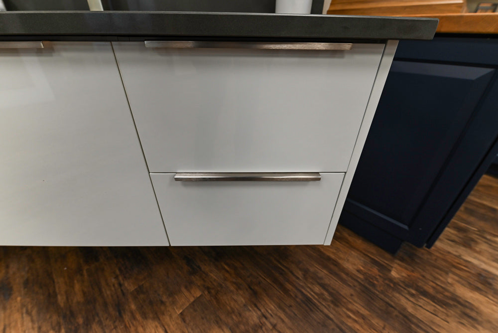 Siteline White Modern 57" Floating Vanity with Quartz Top, Sink and Faucet