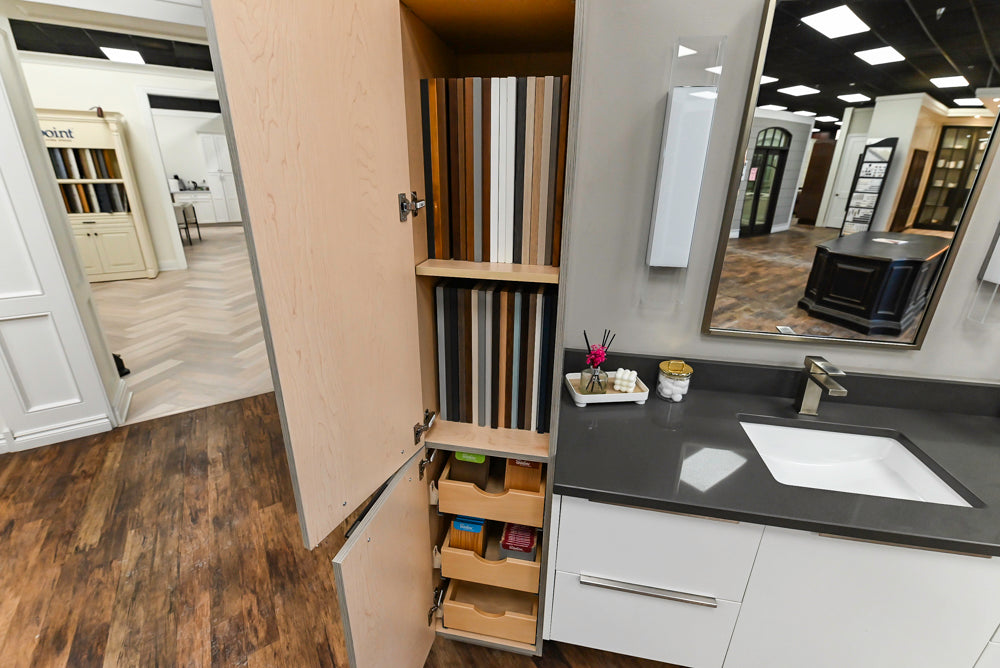 Siteline White Modern 57" Floating Vanity with Quartz Top, Sink and Faucet