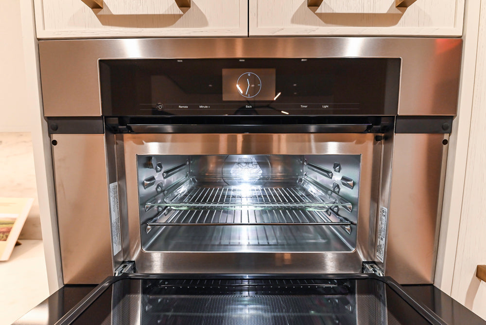Smallbone Transitional White Oak Kitchen with Marble Countertops & Miele Appliances