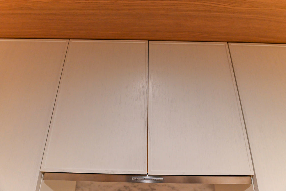 Smallbone Transitional White Oak Kitchen with Marble Countertops & Miele Appliances