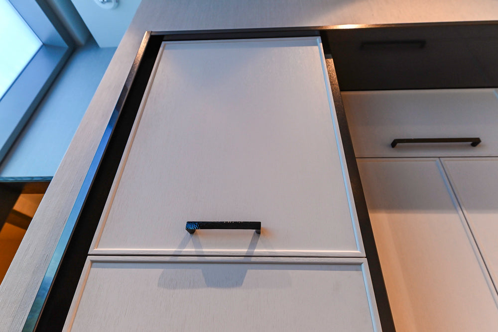 Transitional White Kitchen with Marble Countertops & Miele Appliances