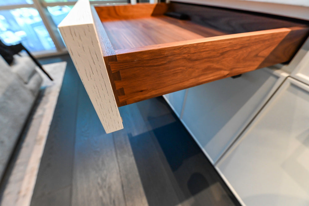 Transitional White Kitchen with Marble Countertops & Miele Appliances