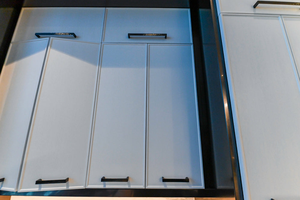 Transitional White Kitchen with Marble Countertops & Miele Appliances