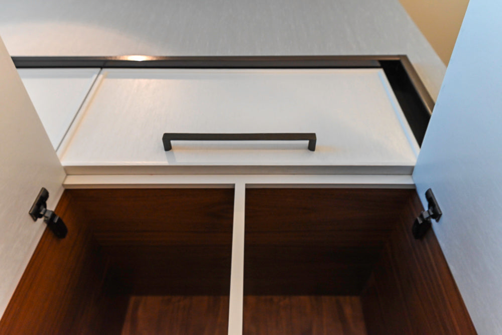 Transitional White Kitchen with Marble Countertops & Miele Appliances