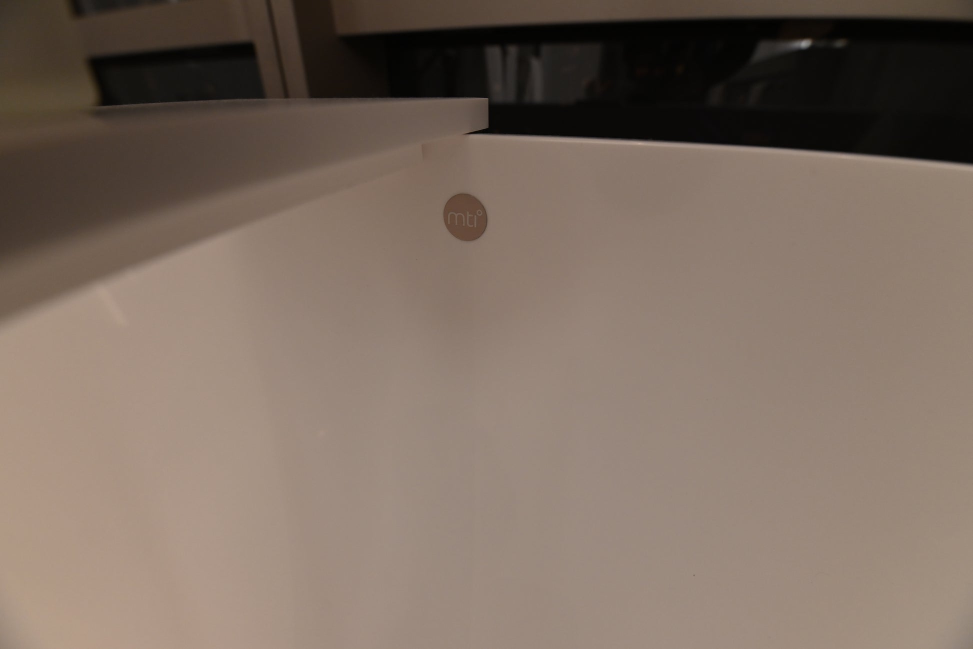 MTI Modern 66.5" White Oval Freestanding Bathtub with Caddy