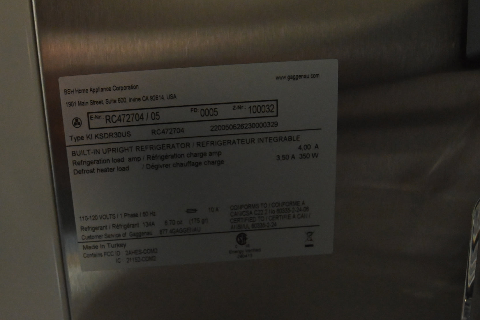 Gaggenau RC472704 30" Panel Ready All Refrigerator Column