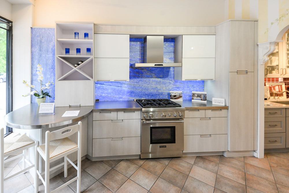 Brookhaven Modern White Kitchenette with Stainless Steel Countertops