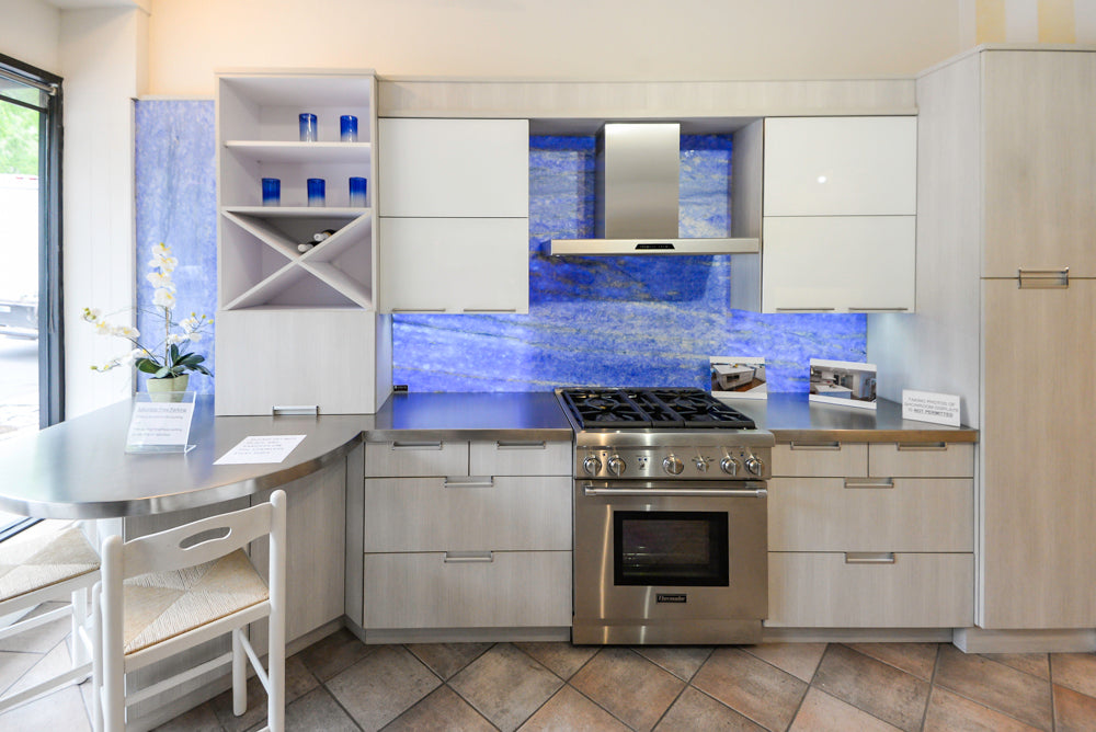 Brookhaven Modern White Kitchenette with Stainless Steel Countertops